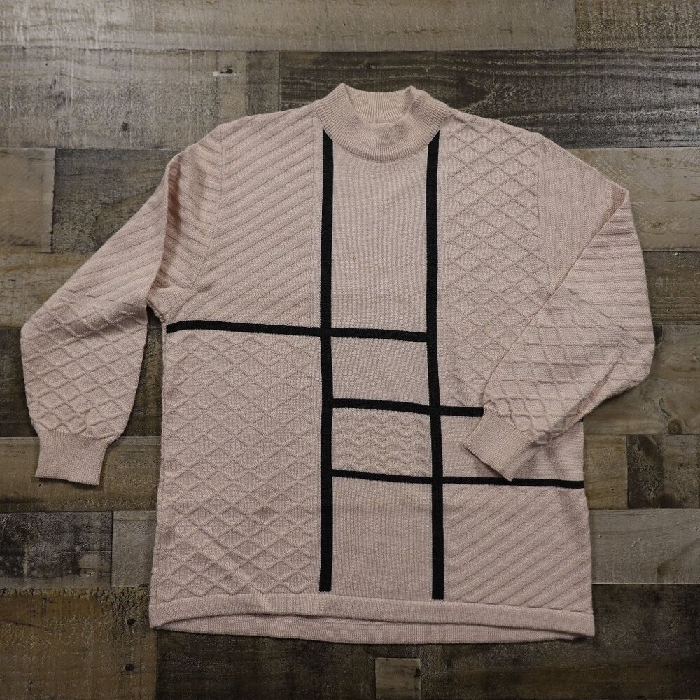 Freya acrylic wool mock neck sweater‎ women's medium pink vintage